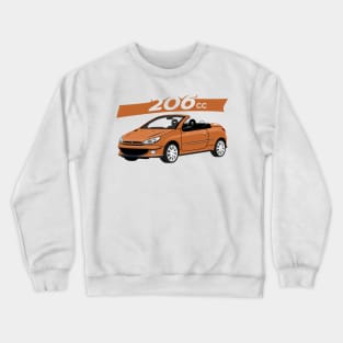 City car 206 cc Coupe Cabriolet france orange Crewneck Sweatshirt